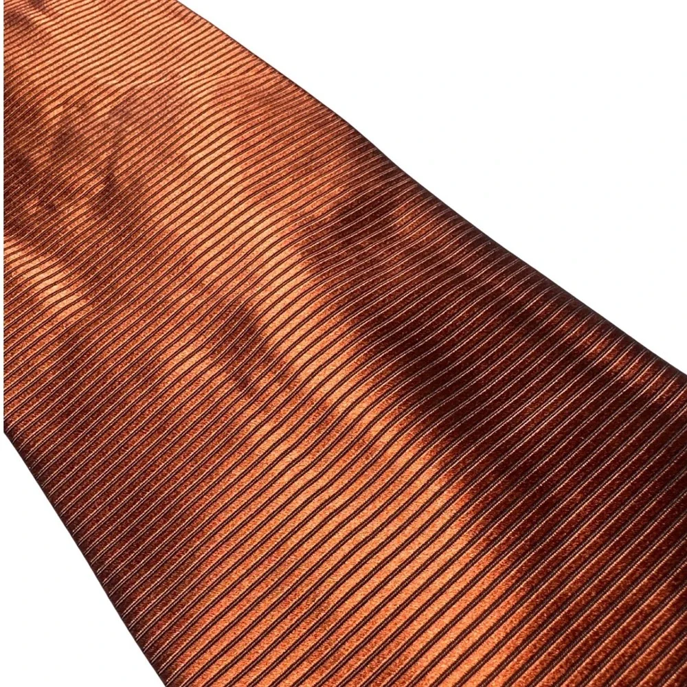 Jos‎ A Bank Mens Rust Copper Ribbed Silk Necktie Extra Long 2180-44 - Picture 4 of 6